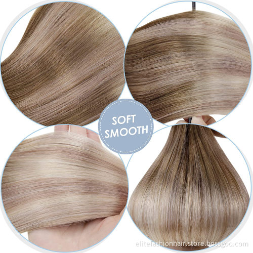Wholesale Natural Remy Human Hair Extensions for Women Clip in Human Hair Extensions Double Weft Human Hair Clip in Extensions